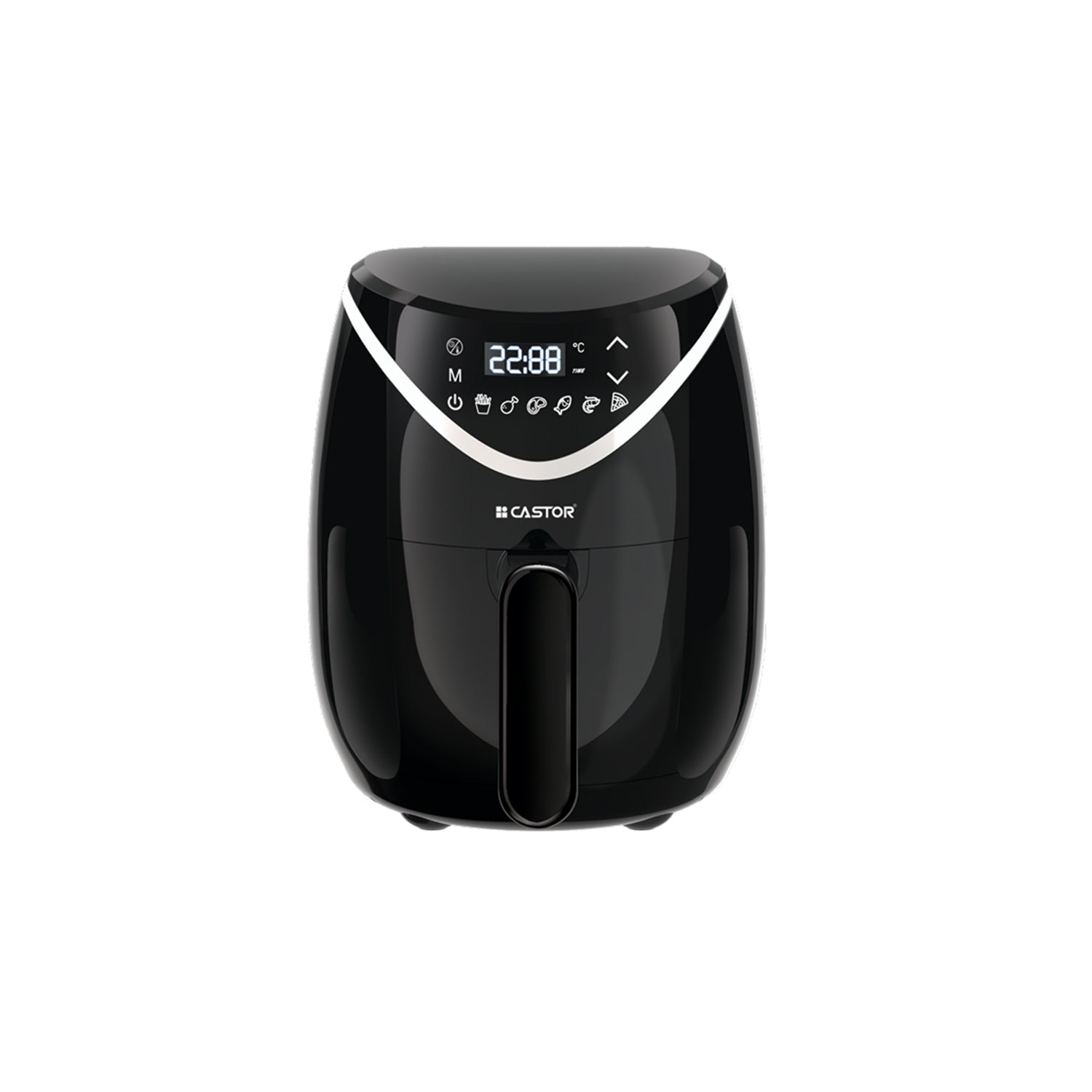 CASTOR CLEAR CHEF 320 Digital Air Fryer 3.2 Litre 800W with Feather Touch Controls, Multiple Cooking Options, Adjustable Temperature (Black)