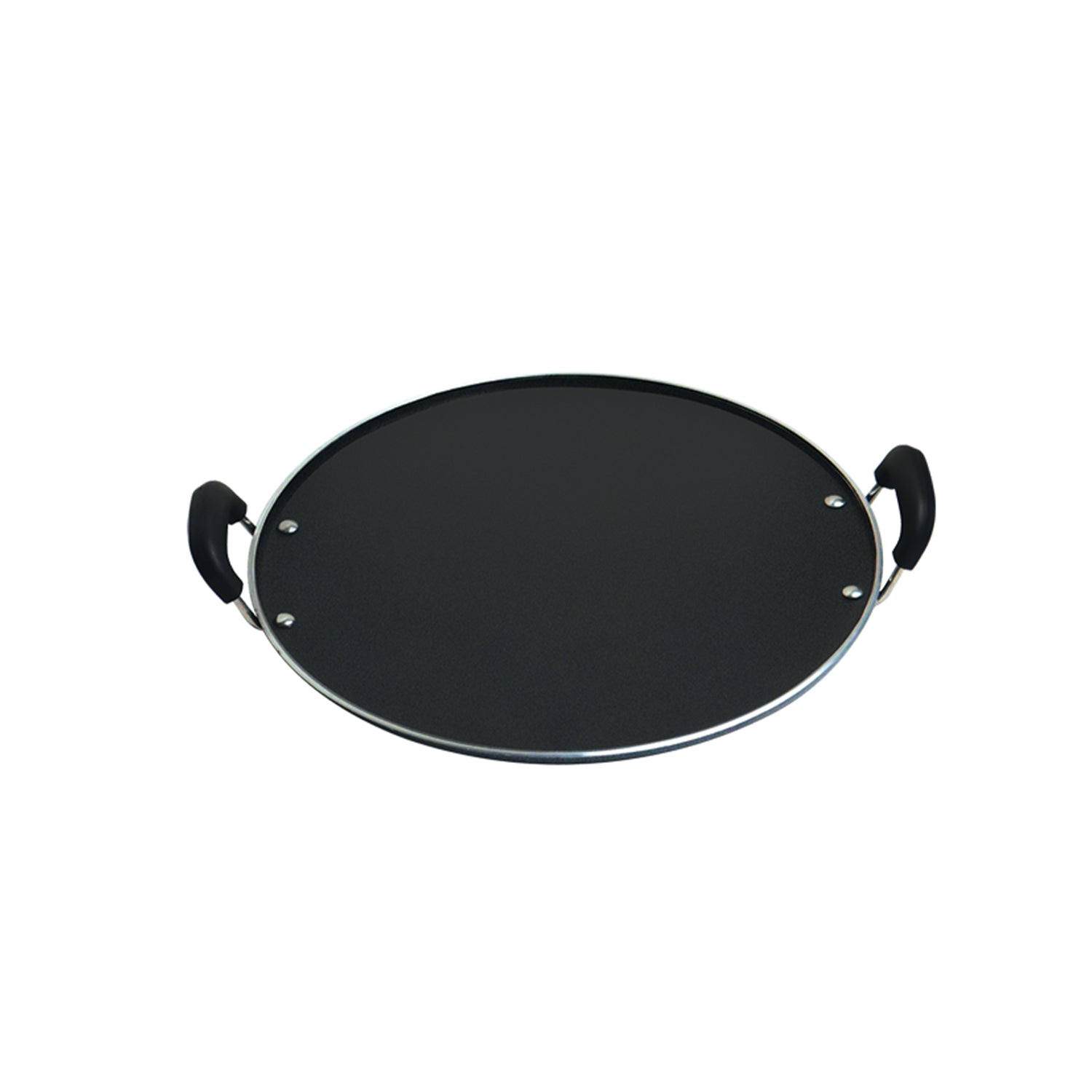 CASTOR CT320RT Non-Stick Round Tawa, 3 Layer Durable Non-Stick Coating, 4mm Thickness, Heat Resistant Bakelite Handle