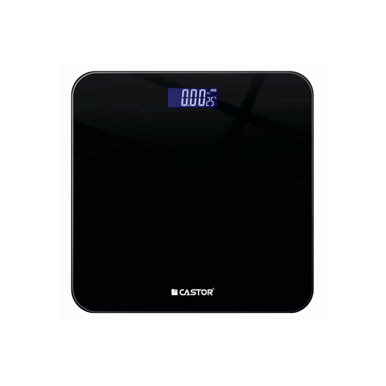 CASTOR CT BS026M Digital Bathroom Weighing Scale, Up to 180kg Capacity, Tempered Glass Platform, Automatic ON/OFF