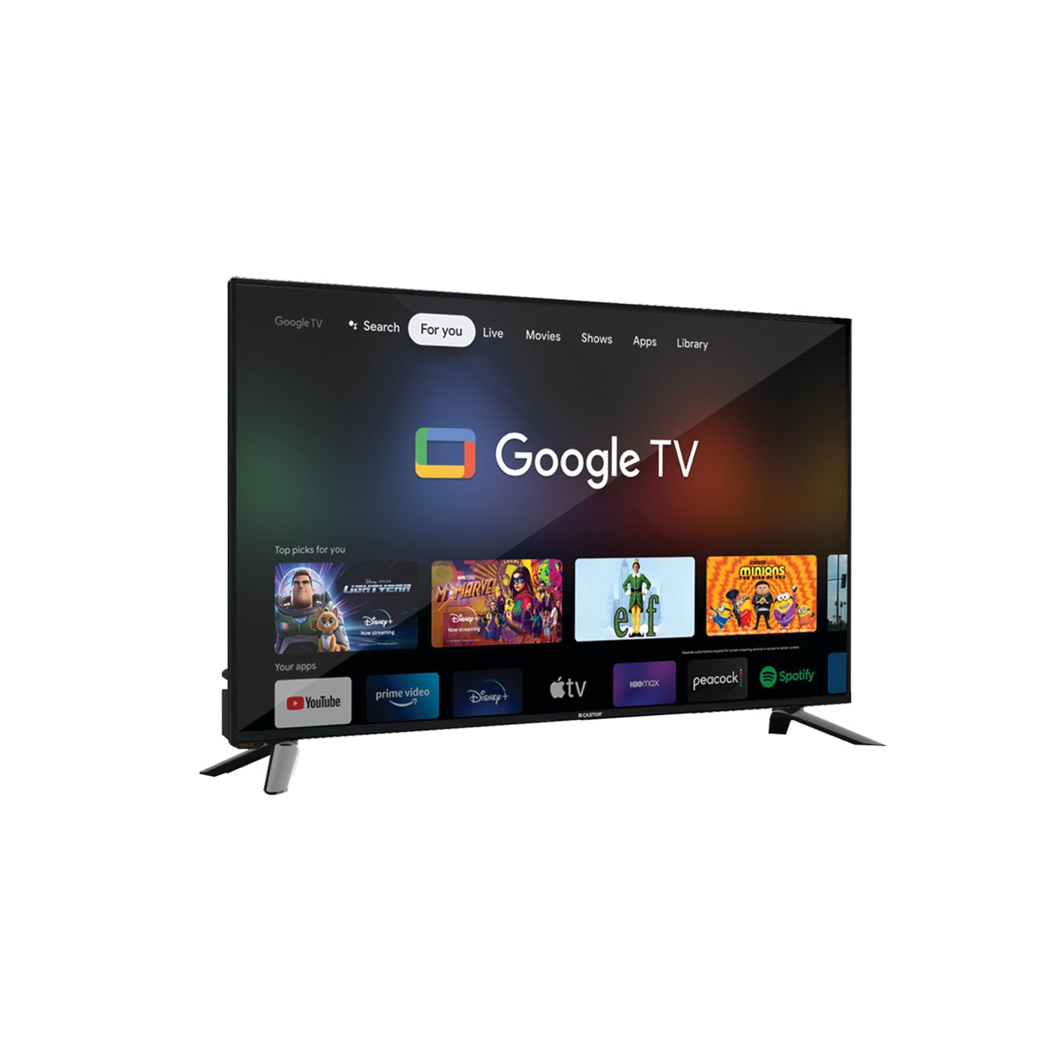 CASTOR CT GTV32E 32 Inch Google LED TV (60cm) HD Ready, Google TV OS, Dolby Audio, Netflix, Prime Video, Chromecast Built-in, 4 Year Warranty (Black)