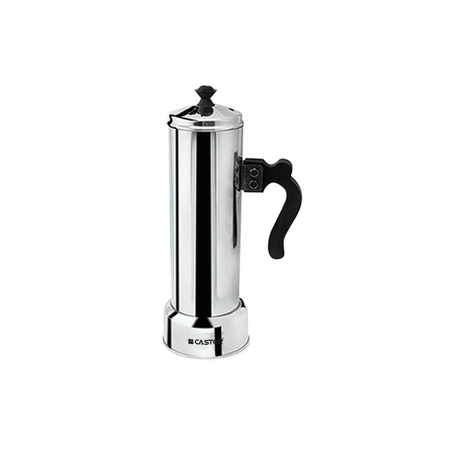 CASTOR Steel Puttu Maker, Stainless-Steel Body, Stay Cool Bakelite Handle, Mirror Finish